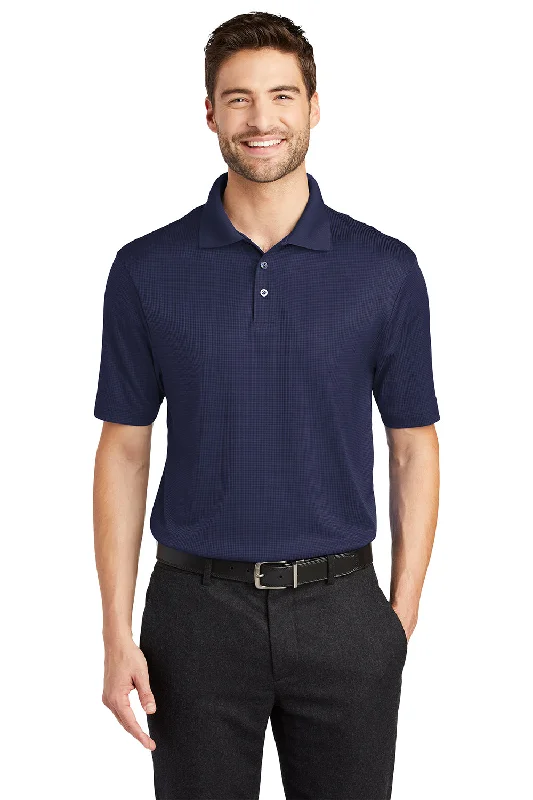 Minimalist Tailoring Port Authority Mens Performance Moisture Wicking Short Sleeve Polo Shirt - True Navy Blue