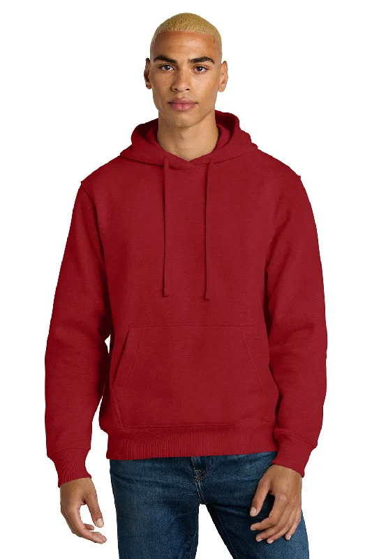 Smart Monochrome District Mens V.I.T. Heavyweight Fleece Hooded Sweatshirt Hoodie w/ Pouch Pocket - Classic Red