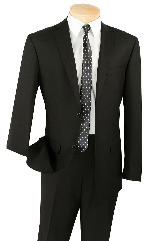 Classic Retro Vinci "Lucca" Black Slim Fit Suit