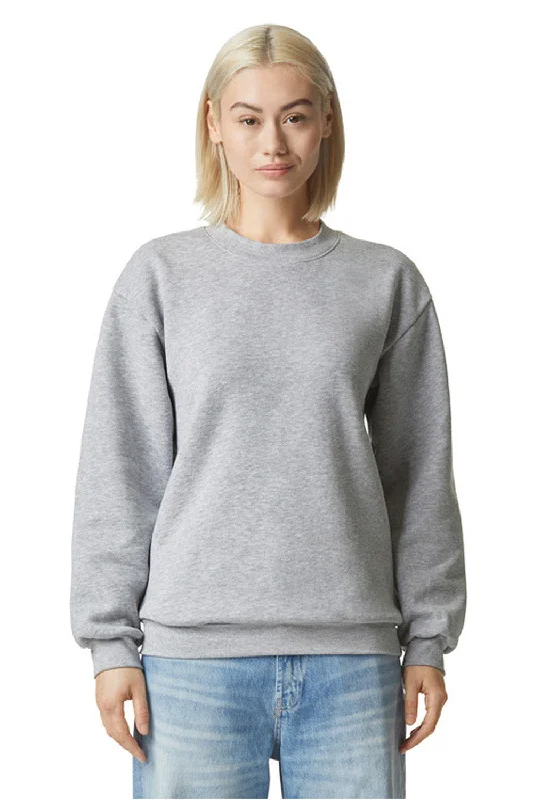 Cozy Layers American Apparel Mens ReFlex Fleece Crewneck Sweatshirt - Heather Grey