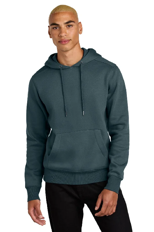 Elevated Fashion District Mens Perfect Weight Fleece Hooded Sweatshirt Hoodie w/ Pouch Pocket - Deep Steel Blue