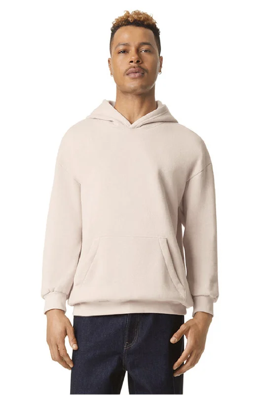 Smart Layering American Apparel Mens ReFlex Fleece Hooded Sweatshirt Hoodie w/ Pouch Pocket - Bone