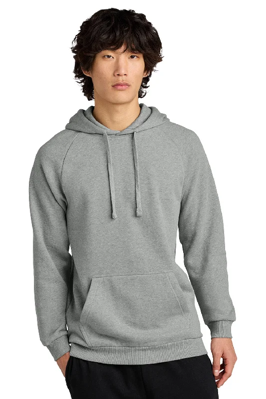 Stylish Tailoring District Mens Cloud Fleece Hooded Sweatshirt Hoodie w/ Pouch Pocket - Heather Steel Grey