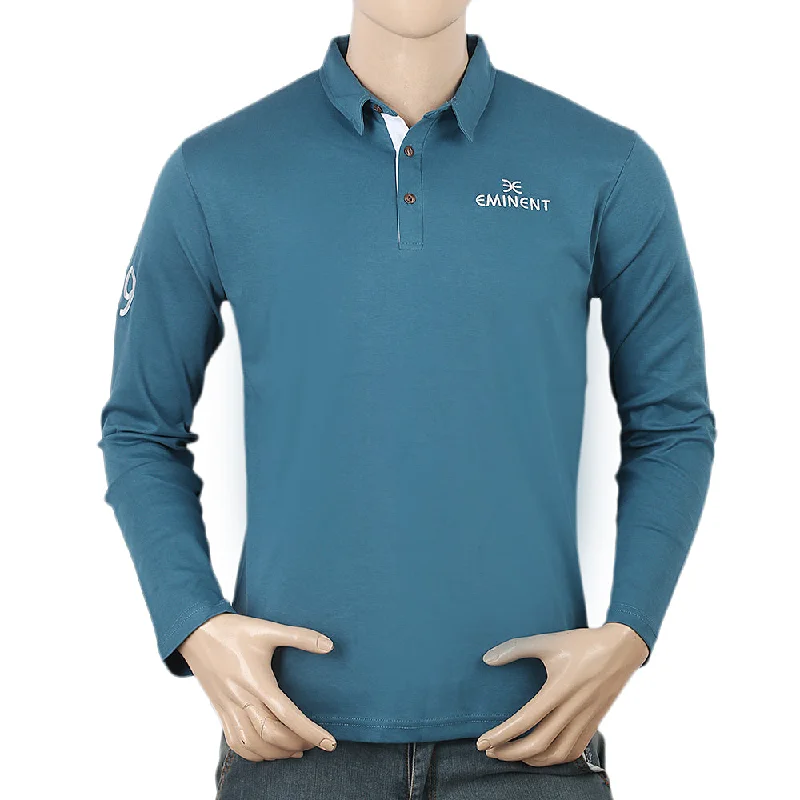 Timeless Sporty Men's Eminent Full Sleeves Polo T-Shirt - Steel Blue