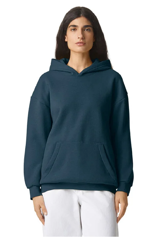 Chic Casualwear American Apparel Mens ReFlex Fleece Hooded Sweatshirt Hoodie w/ Pouch Pocket - Sea Blue