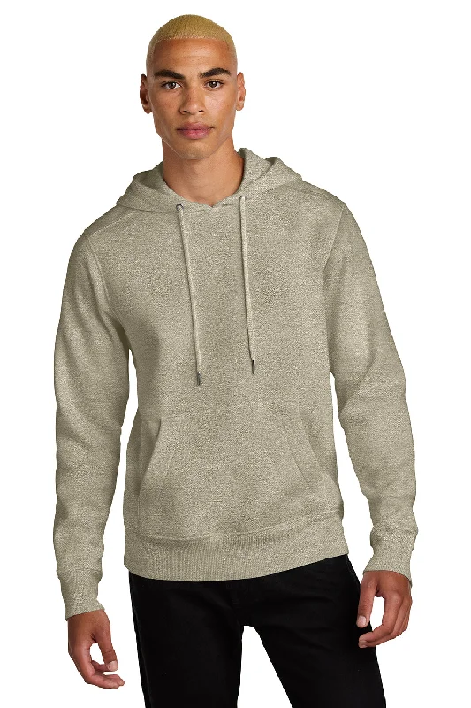 Bold Streetwear District Mens Perfect Weight Fleece Hooded Sweatshirt Hoodie w/ Pouch Pocket - Heather Latte Brown