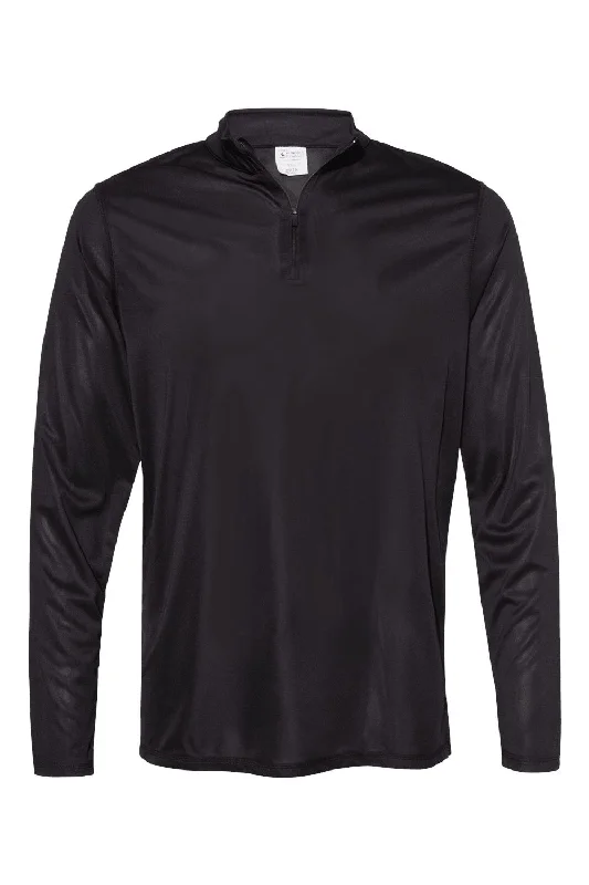 High-End Minimalism Augusta Sportswear Mens Attain Performance Moisture Wicking 1/4 Zip Sweatshirt - Black