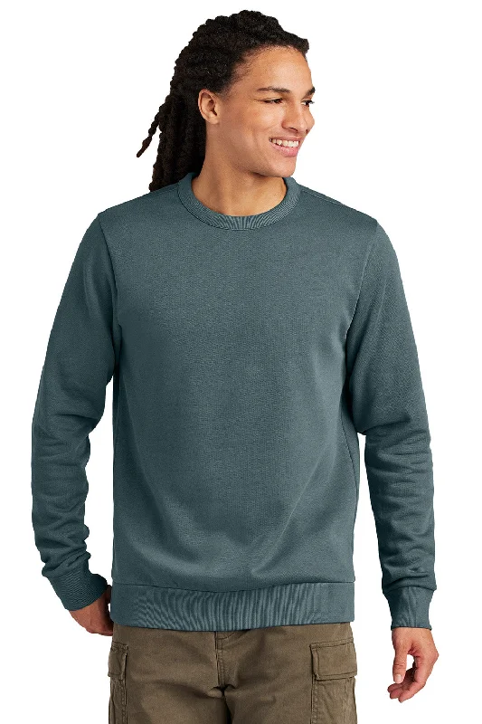 Versatile Fashion District Mens District Wash Fleece Crewneck Sweatshirt - Deep Steel Blue