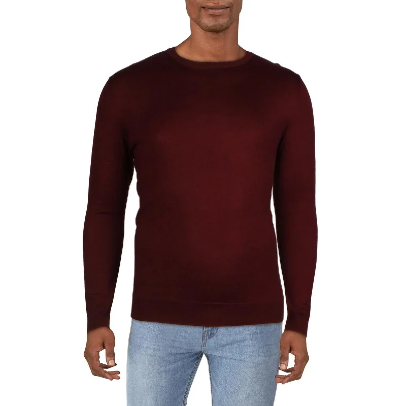 Soft Neutrals Club Room Mens Solid Merino Wool Pullover Sweater