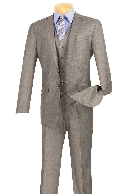 Elevated Weekend Vinci "Carmelo" Medium Grey Slim Fit 3-Piece Suit