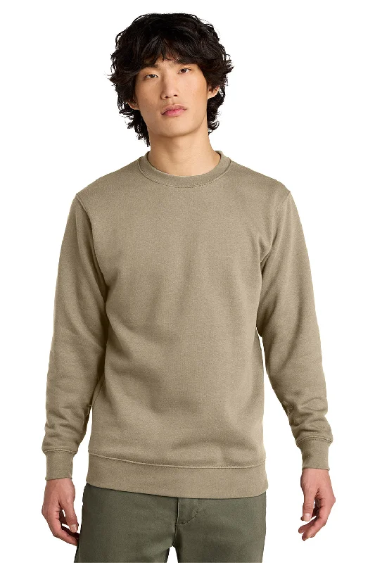 Simplistic Monochrome District Mens Very Important Fleece Crewneck Sweatshirt - Desert Tan