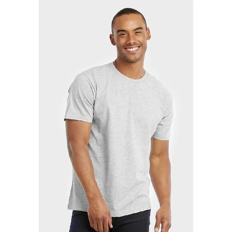 Edgy Streetwear TOP PRO Men's Crew Neck Solid Cotton Lightweight T Shirt 3-PACK GREY