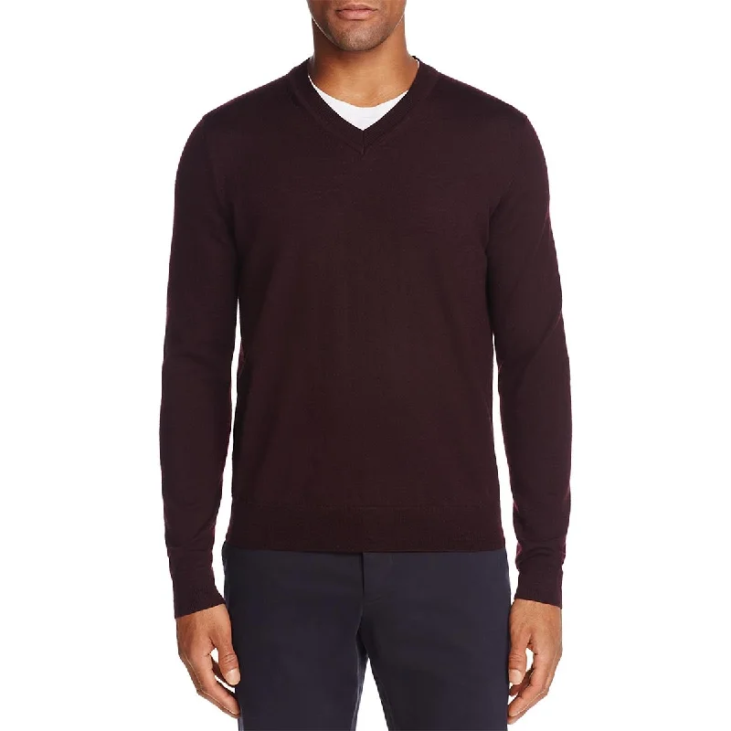 Timeless Modern Private Label Mens Merino Wool Long Sleeves V-Neck Sweater