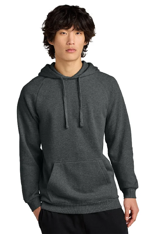 Rugged Prints District Mens Cloud Fleece Hooded Sweatshirt Hoodie w/ Pouch Pocket - Heather Charcoal Grey