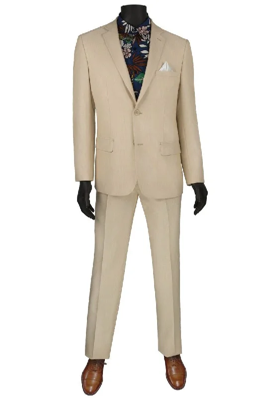 Minimal Earthy Vinci "Fabio" Beige Slim Fit Suit