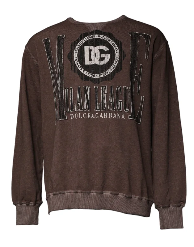 Modern Rugged Dolce & Gabbana Logo Print Crew Neck Pullover Men's Sweater