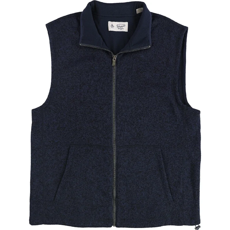 Minimalist Prints Original Penguin Mens Polar Fleece Outerwear Vest, Blue, Large