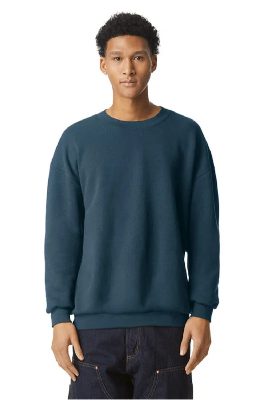 Elevated Monochrome American Apparel Mens ReFlex Fleece Crewneck Sweatshirt - Sea Blue