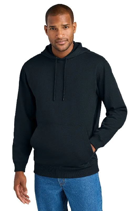 Soft Monochrome CornerStone Mens Tough Fleece Hooded Sweatshirt Hoodie w/ Pouch Pocket - Navy Blue