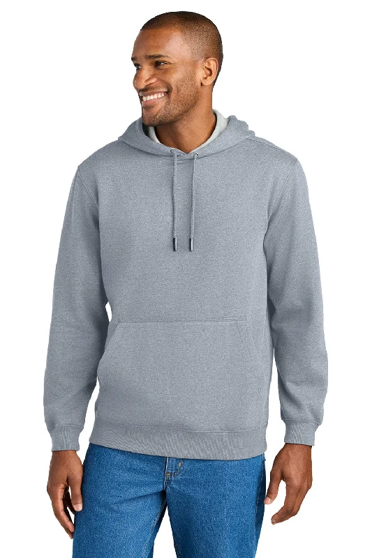 Stylish Patterns CornerStone Mens Tough Fleece Hooded Sweatshirt Hoodie w/ Pouch Pocket - Heather Grey