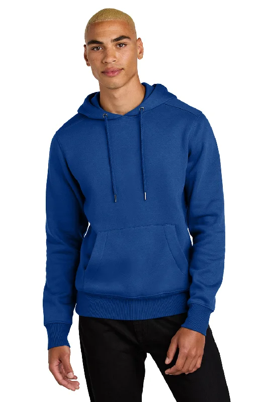 Urban Sporty District Mens Perfect Weight Fleece Hooded Sweatshirt Hoodie w/ Pouch Pocket - Deep Royal Blue