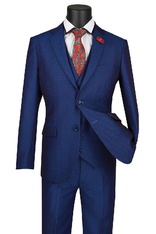 Tailored Utility Vinci "Rocco" Blue Ultra Slim Fit 3-Piece Suit