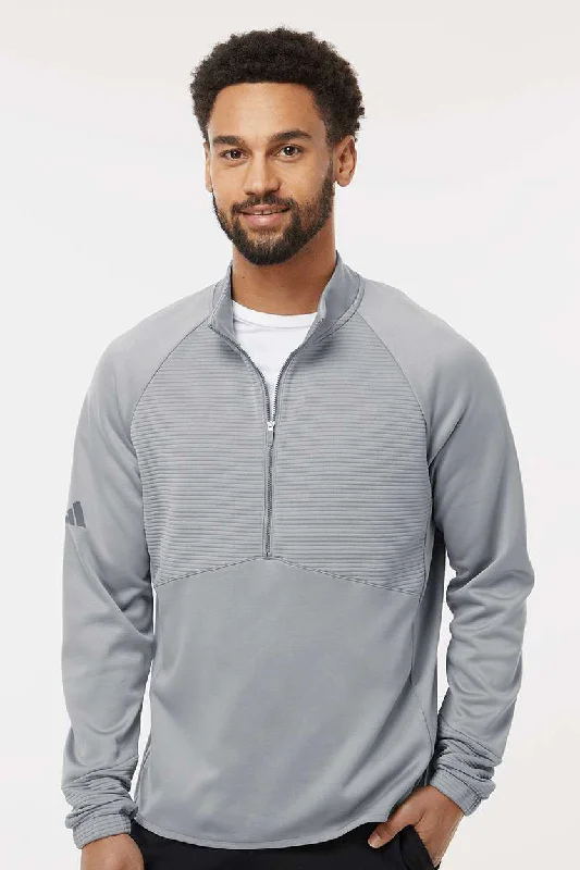 Sporty Chic Look Adidas Mens 1/4 Zip Sweatshirt - Grey