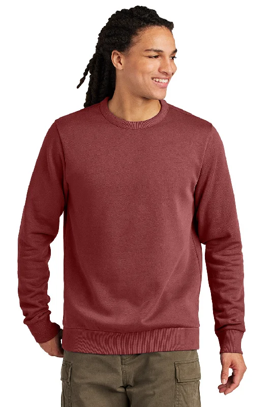 Minimalist Aesthetic District Mens District Wash Fleece Crewneck Sweatshirt - Garnet Red