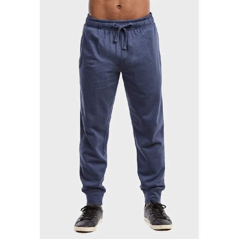 Preppy Sporty ET TU Men's Jogger Fleece Lightweight Sweat Pants - Navy Marled