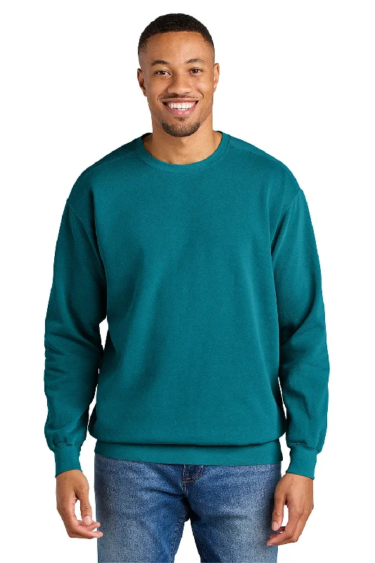 Edgy Streetwear Comfort Colors Mens Crewneck Sweatshirt - Topaz Blue