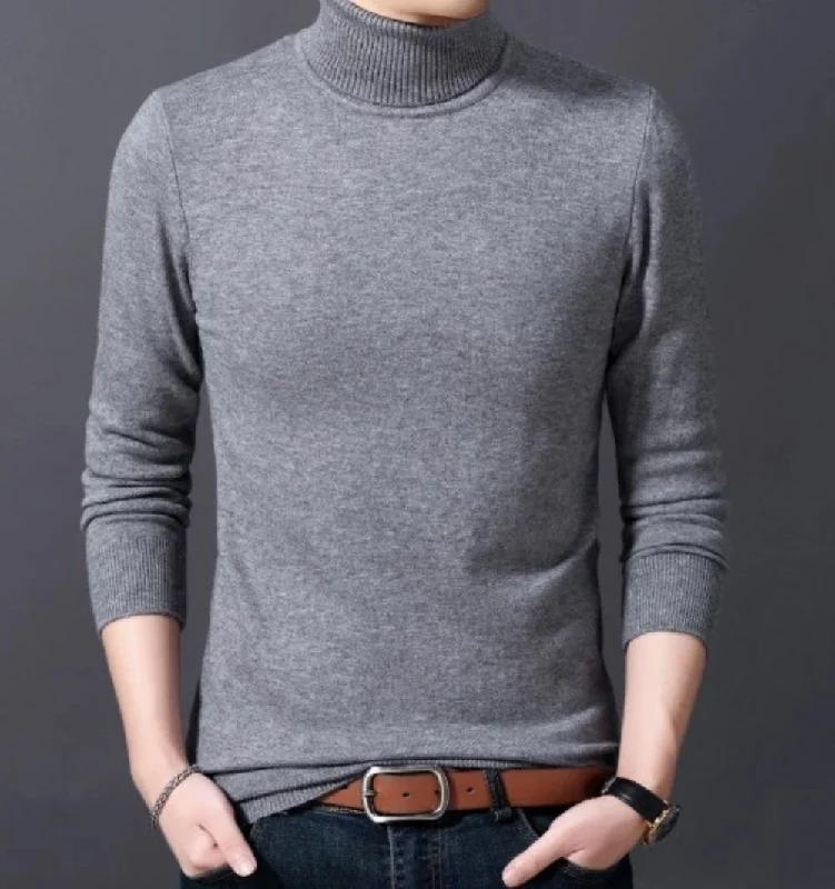 Rugged Minimalism Mens Slim Fit Turtle Neck Sweater