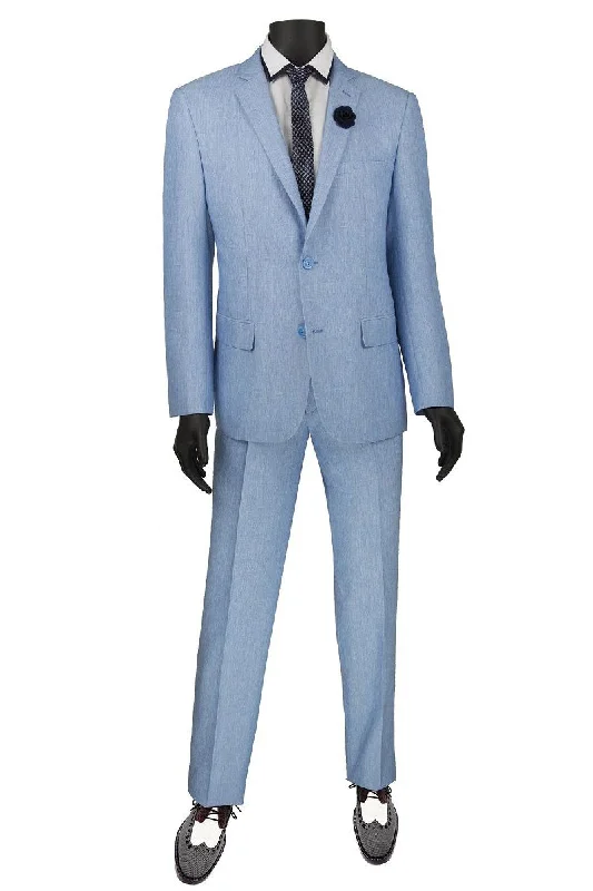 Sporty Fitwear Vinci "Fabio" Powder Blue Slim Fit Suit