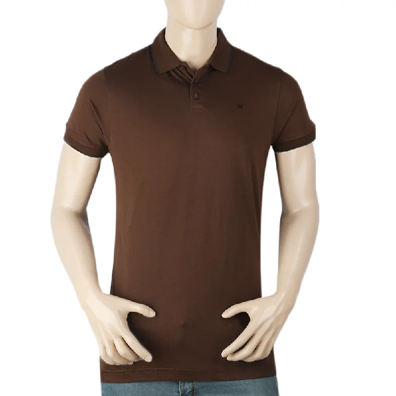 Classic Utility Eminent Half Sleeves Polo T-Shirt - Dark Brown