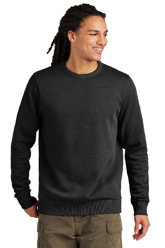 Contemporary Fit District Mens District Wash Fleece Crewneck Sweatshirt - Black