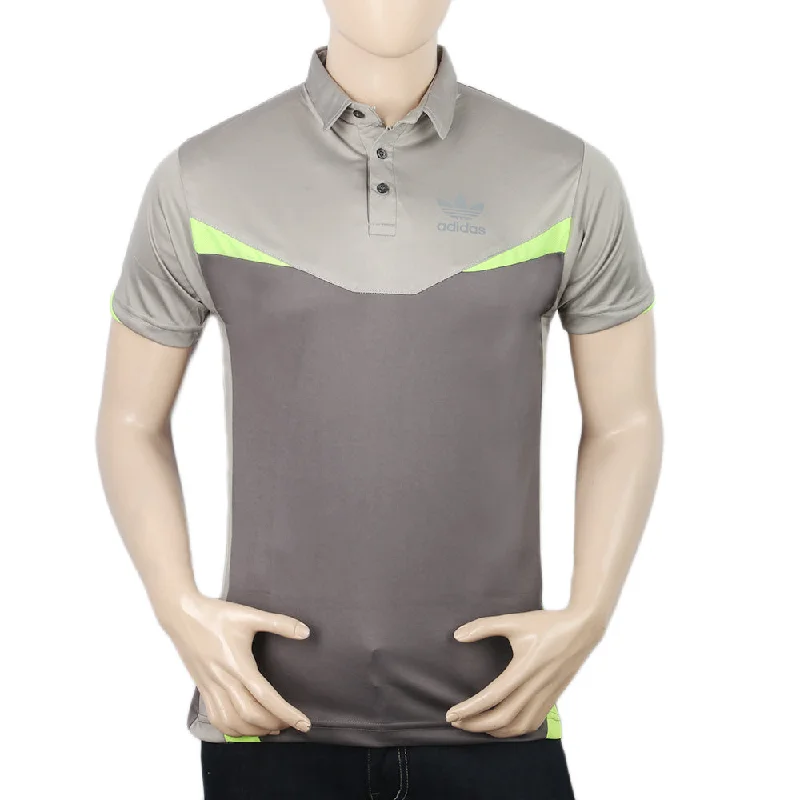 Smart Patterns Men's Half Sleeves Polo T-Shirt - Grey