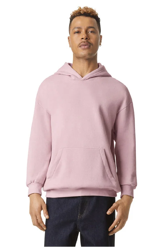 Contemporary Relaxed American Apparel Mens ReFlex Fleece Hooded Sweatshirt Hoodie w/ Pouch Pocket - Blush Pink