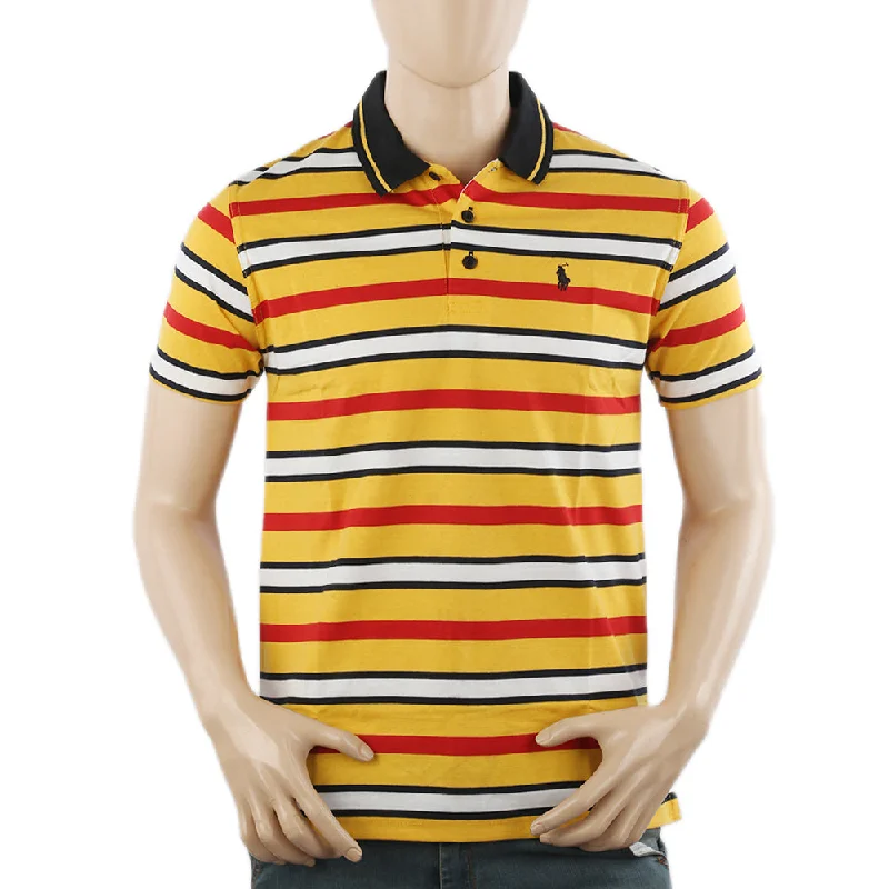 Smart Layering Men's Half Sleeves Polo T-Shirt - Yellow