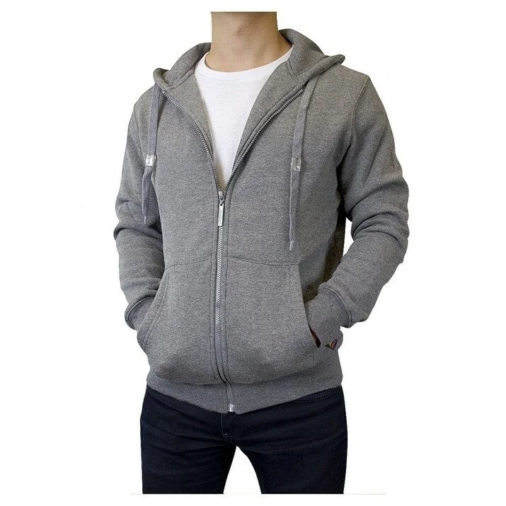 Minimalist Tailoring Men's Hooded Full Zip Solid Sweater