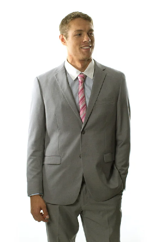 High-End Casual West End Solid Light Grey Suit