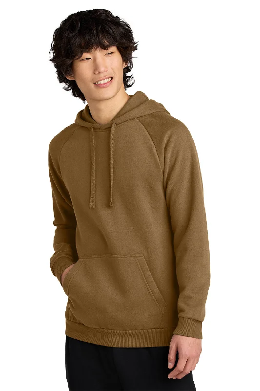 Simplistic Tailoring District Mens Cloud Fleece Hooded Sweatshirt Hoodie w/ Pouch Pocket - Duck Brown