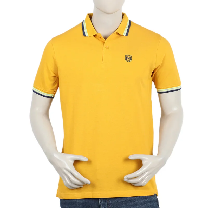 Relaxed Prints Look Eminent Men's Polo Half Sleeves T-Shirt - Mustard