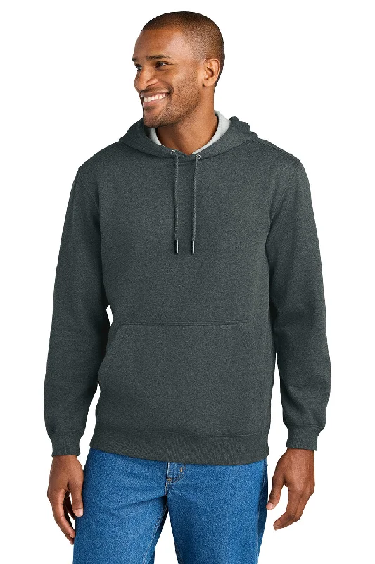 Modern Weekend CornerStone Mens Tough Fleece Hooded Sweatshirt Hoodie w/ Pouch Pocket - Heather Charcoal Grey