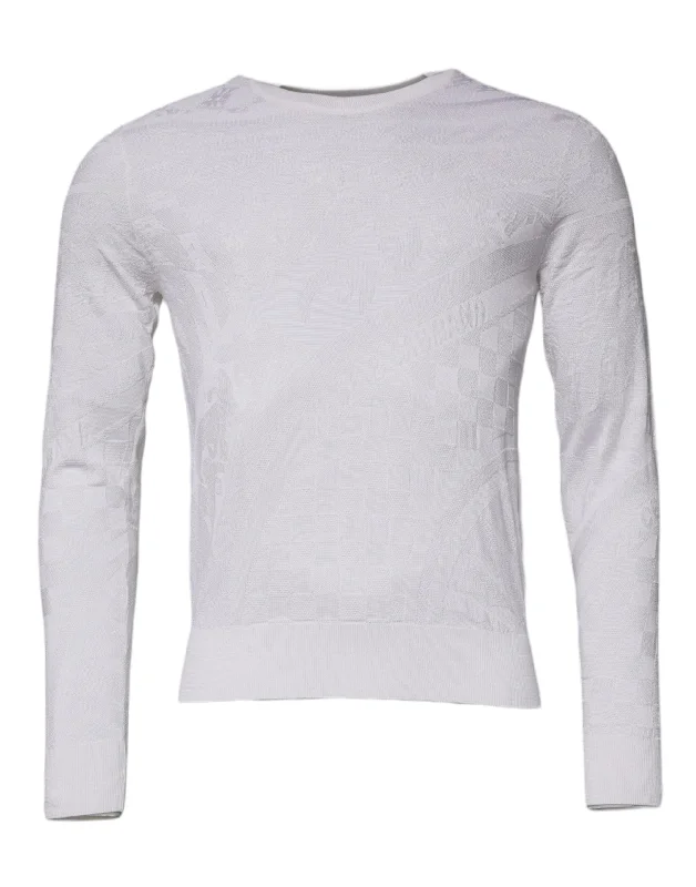 Relaxed Statement Dolce & Gabbana Silk Crew Neck Men Pullover Men's Sweater