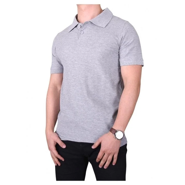 Soft Layers Men's Solid Short Sleeved Slim Fit Polo Shirt