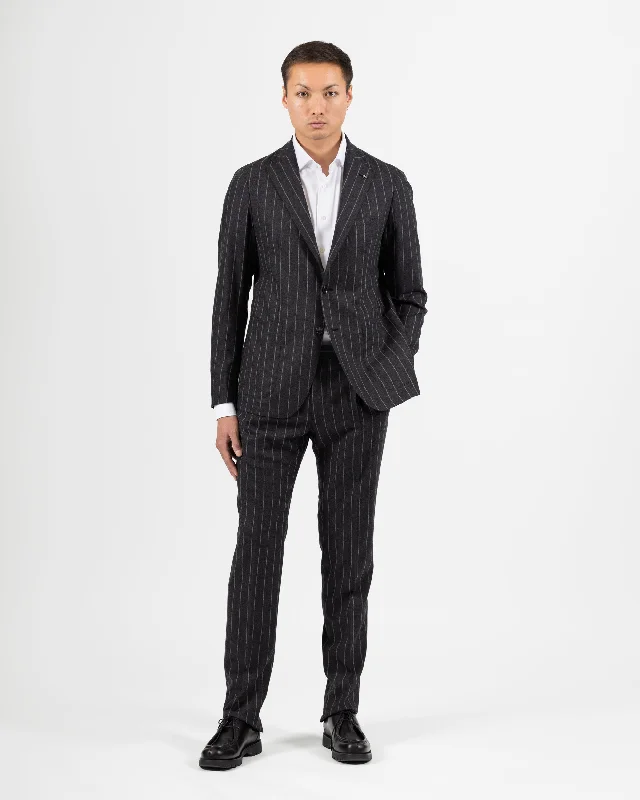 Fashionable Neutrals Dakar Wool & cashmere suit - Striped Grey