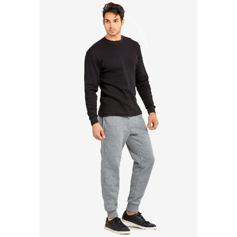 Elegant Sporty ET TU Men's Jogger Fleece Sweat Pants - Heather Grey