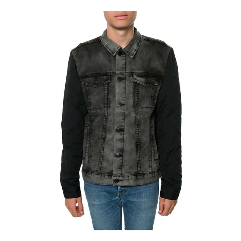 Elevated Fashion Ezekiel Mens The Blackhawk Jacket Denim Vest, Black, Medium