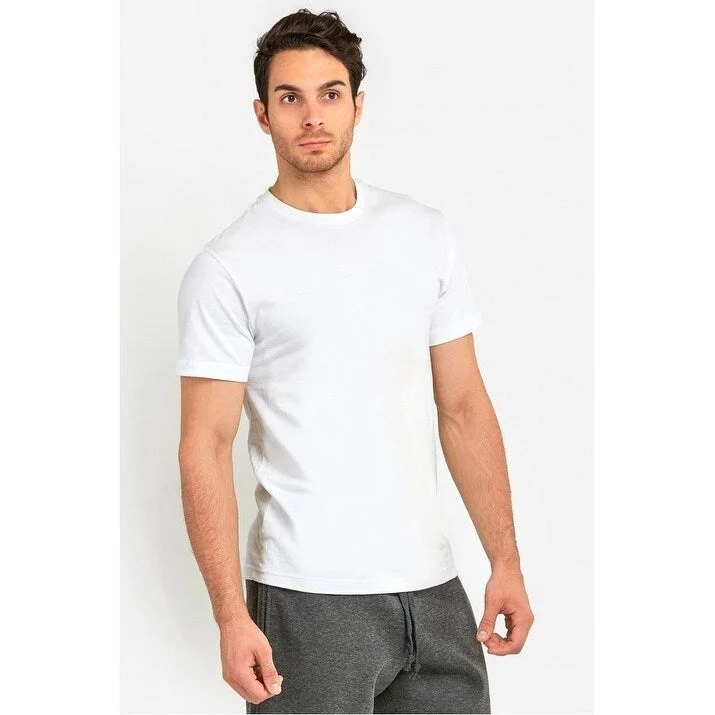 Sporty Elegance Men's Crew Neck Solid Cotton Heavyweight T Shirt