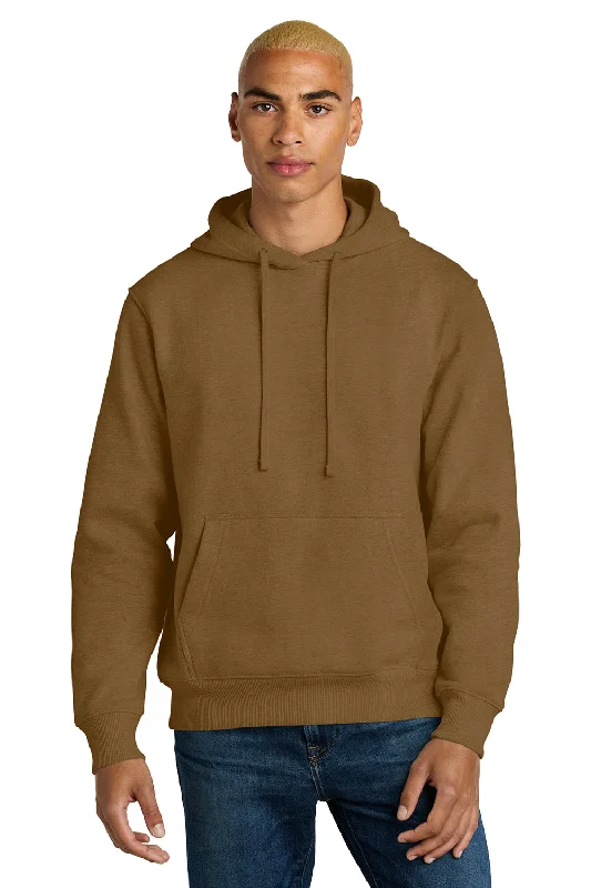 Retro Sportwear District Mens V.I.T. Heavyweight Fleece Hooded Sweatshirt Hoodie w/ Pouch Pocket - Duck Brown