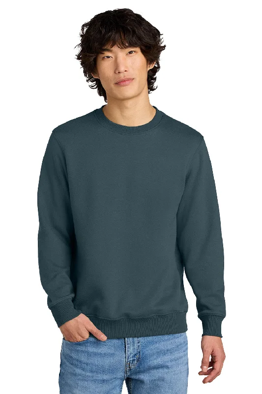 Relaxed Prints Look District Mens Perfect Weight Fleece Crewneck Sweatshirt - Deep Steel Blue